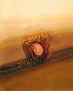 La piedra de los metales (1986). Óleo sobre lienzo 130 x 160 cm. Colección particular.