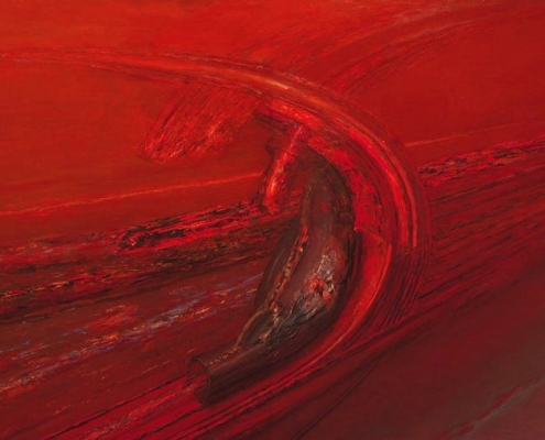 Transbordadr de hidro (1991). Óleo sobre lienzo 147 x 235 cm. Colección particular.