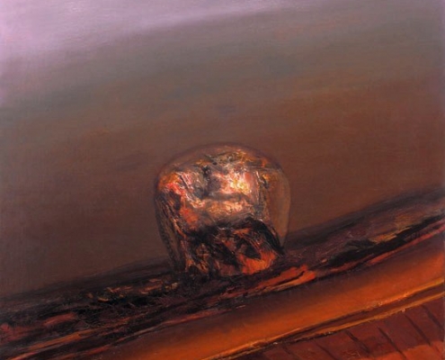 El último siglo de un ser (1986). Óleo sobre lienzo 162 x 128 cm. Colección particular.