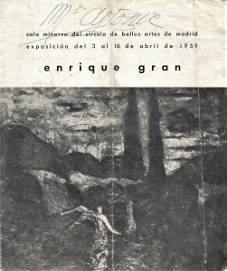 Enrique Gran/1959. Exposición individual