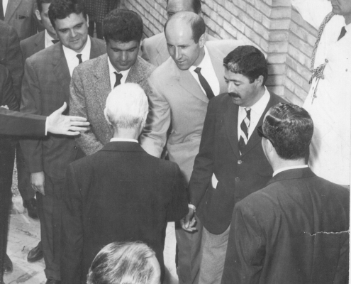 Bienal de Venecia, 1960. Enrique Gran representando a España. Recepción con el Presidente de la República Italiana.