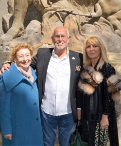 Princess Elettra Marconi, Jesús Ferreiro and Begoña Merino. Collaboration between the Titanic Foundation and the Enrique Gran Foundation. Orsi-Marconi Palace. Bologna, 2015.