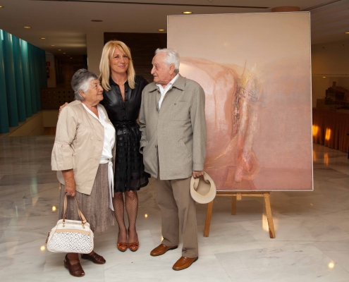 Presentación en el Palacio de Festivales de Santander del documental sobre Enrique Gran "En los brazos de la luz". Carlos Galán, Aurora Bobadilla y Begoña Merino. 2013